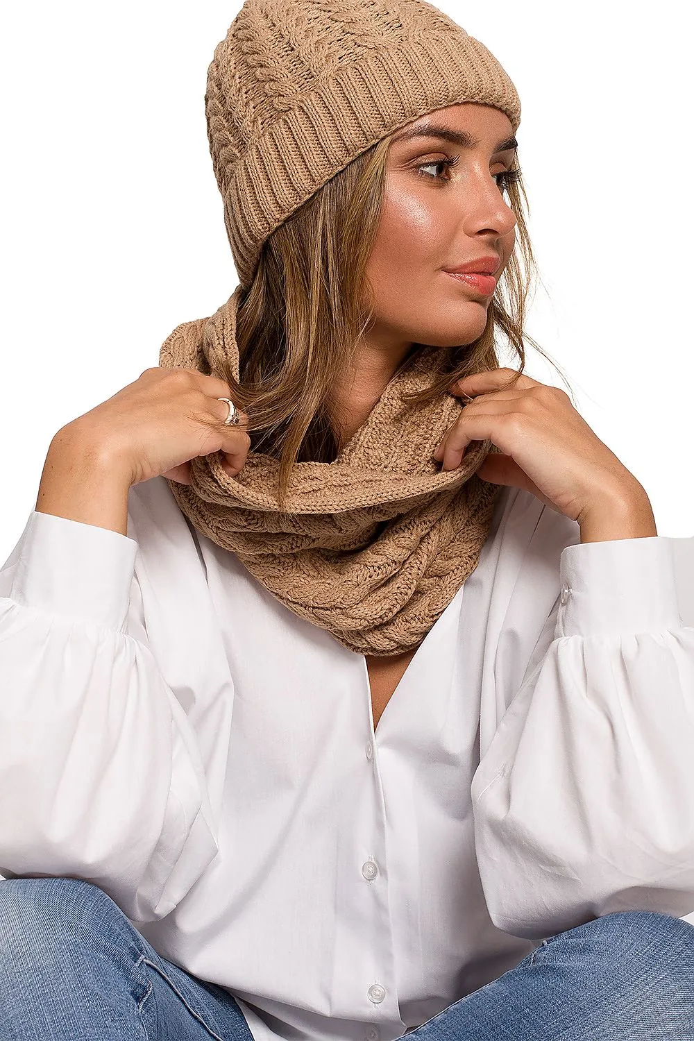 Plaid Oversized Scarf with High Collar