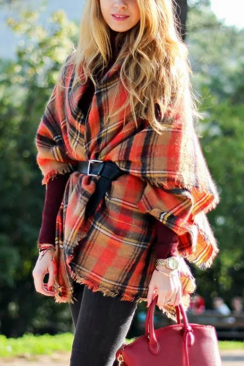 Plaid Shawl Scarf