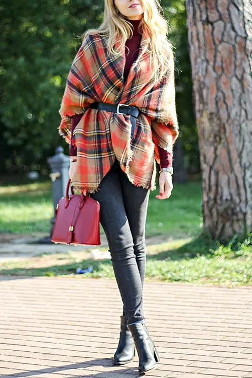 Plaid Shawl Scarf