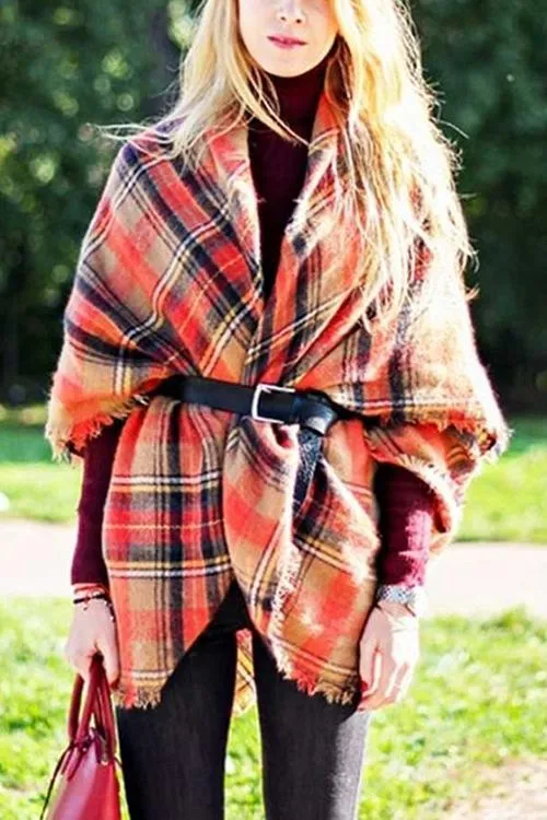 Plaid Shawl Scarf