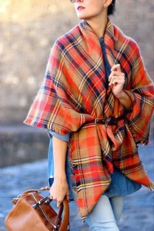 Plaid Shawl Scarf