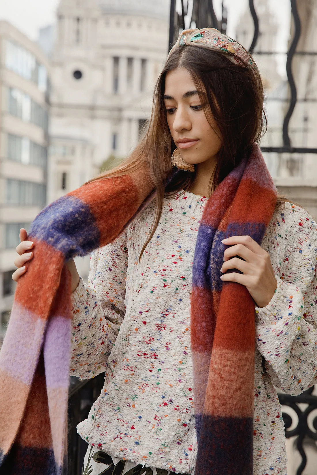 Plaid Warm Wrap Scarf