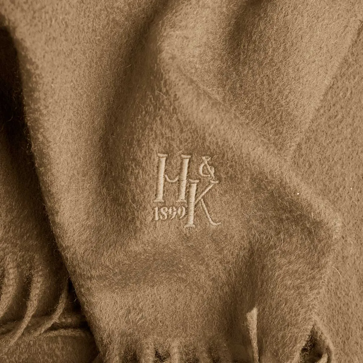 Plain Ecru Wide Width Pure Cashmere Scarf