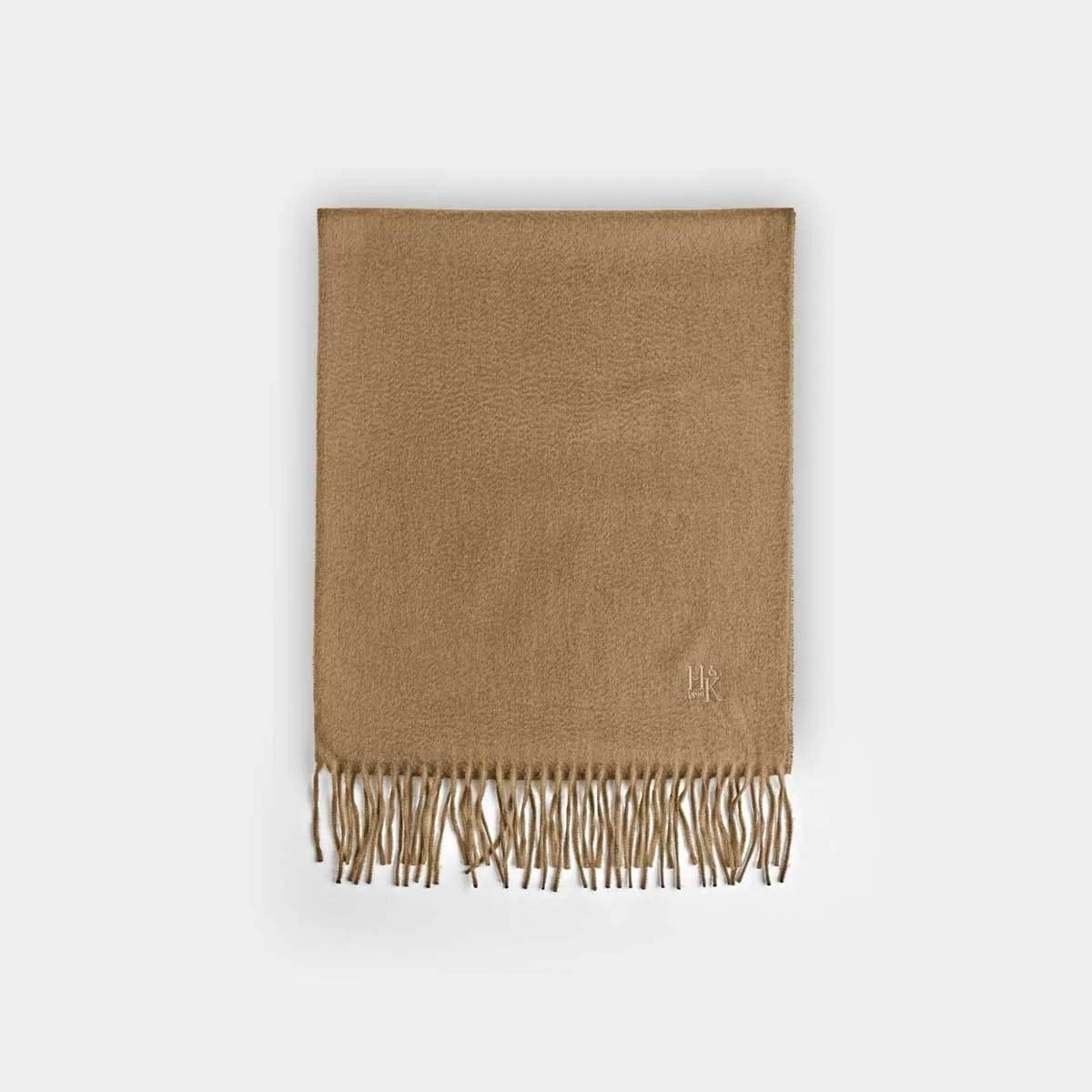 Plain Ecru Wide Width Pure Cashmere Scarf