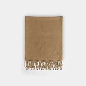 Plain Ecru Wide Width Pure Cashmere Scarf