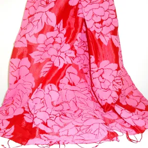 Printed Silk Scarf - Fuchsia