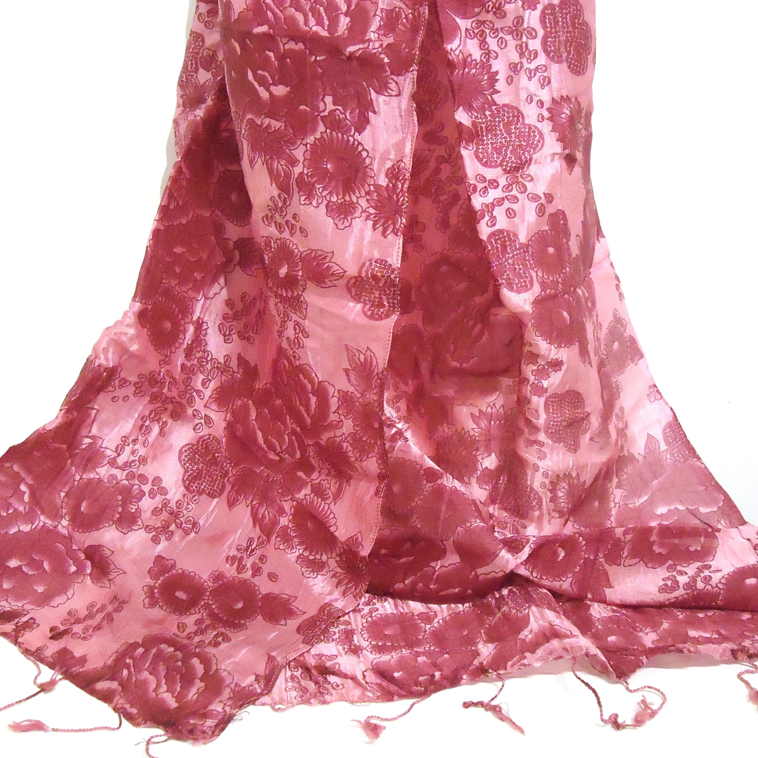 Printed Silk Scarf - Plum