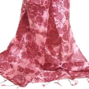 Printed Silk Scarf - Plum