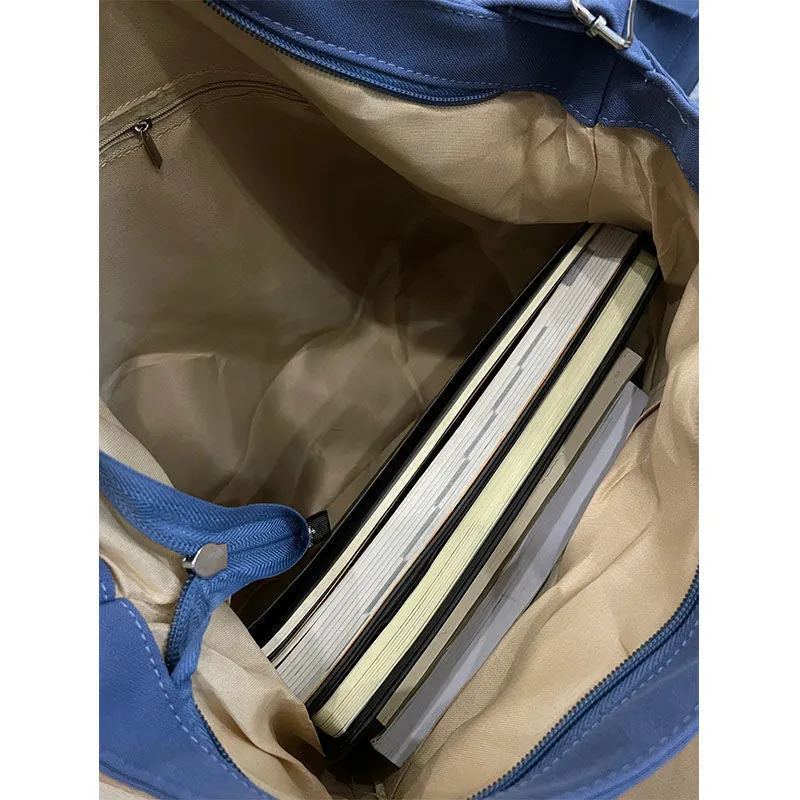 Purpdrank - Canvas Diagonal Crossbody Bags Youth Fashion Casual Version Ladies Large Capacity Shoulder Bag Solid Color Women Messenger Bag