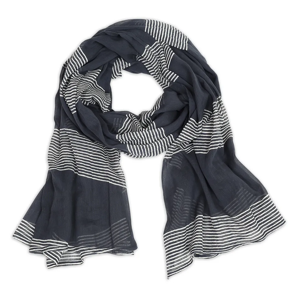 Raya Navy Stripe Scarf