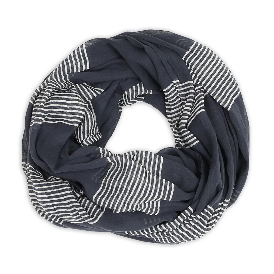 Raya Navy Stripe Scarf