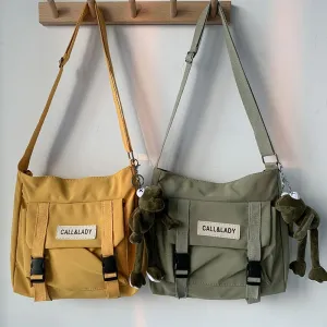 Realaiot Canvas Women Messenger Bag Korean Large Shoulder Crossbody Bags for Women Student Nylon Cloth Book Bag Handbags Satchels
