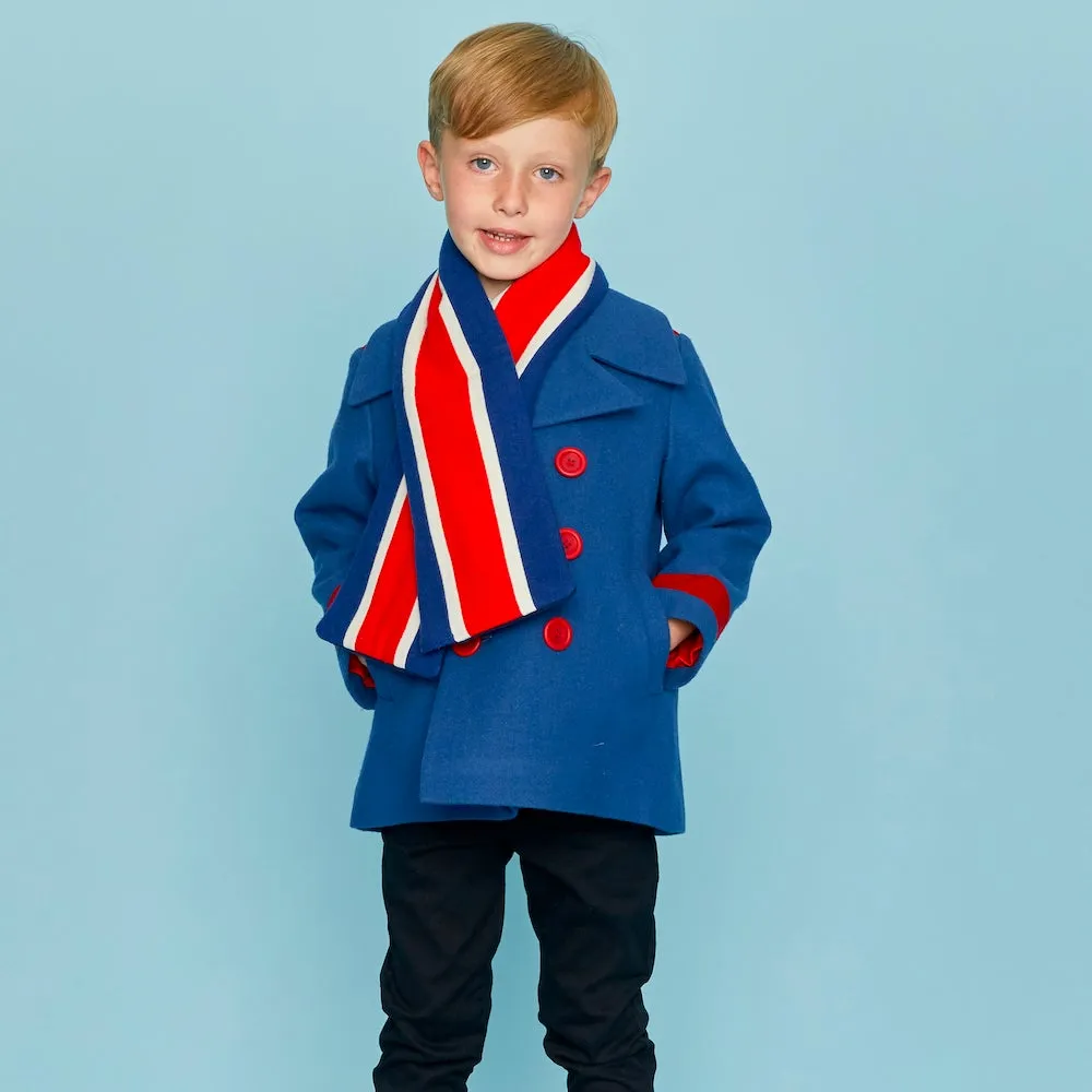 [Re:Coat] Children's College Scarf - Mod Stripes Double-Sided