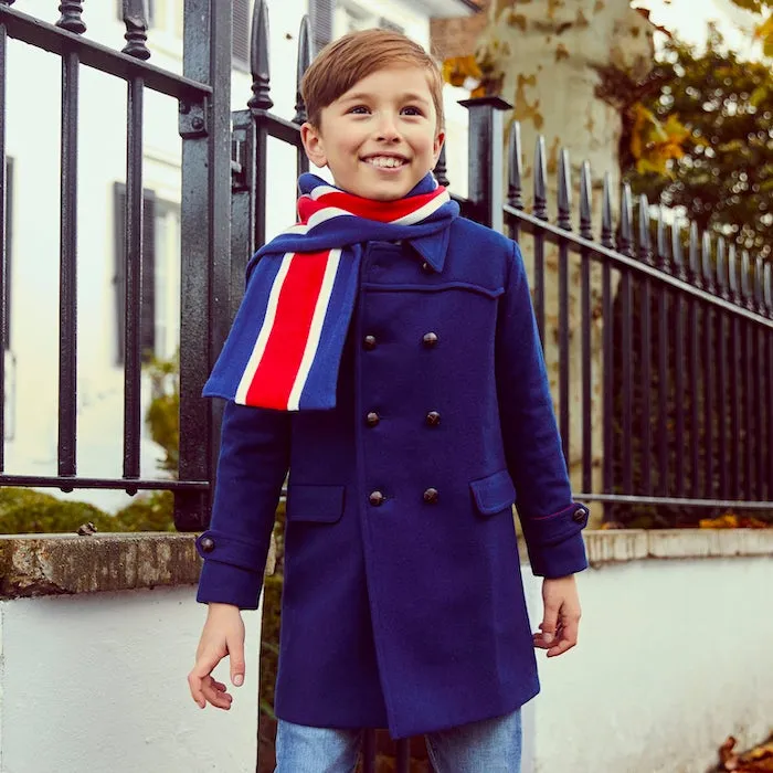 [Re:Coat] Children's College Scarf - Mod Stripes Double-Sided