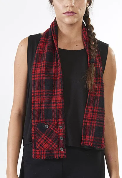 Red Plaid Vest Scarf