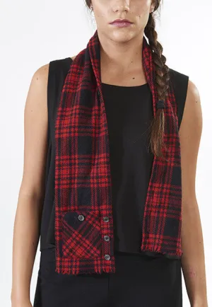 Red Plaid Vest Scarf