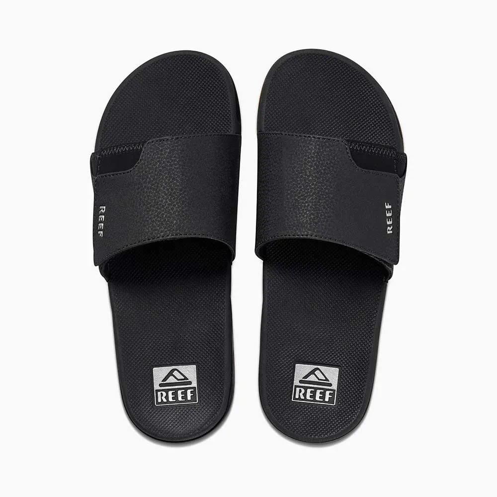 Reef Fanning Slide Sandal  - Black/Silver