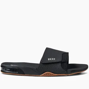 Reef Fanning Slide Sandal  - Black/Silver