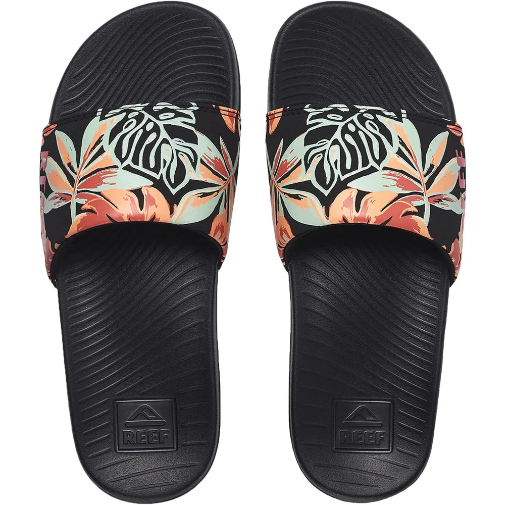 Reef Ladies One Slide Sandals  - Black Monstera