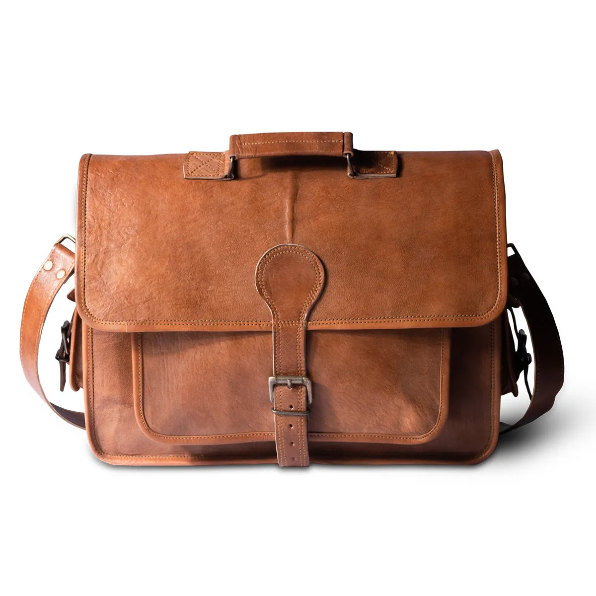 Retro Box Leather Messenger Bag