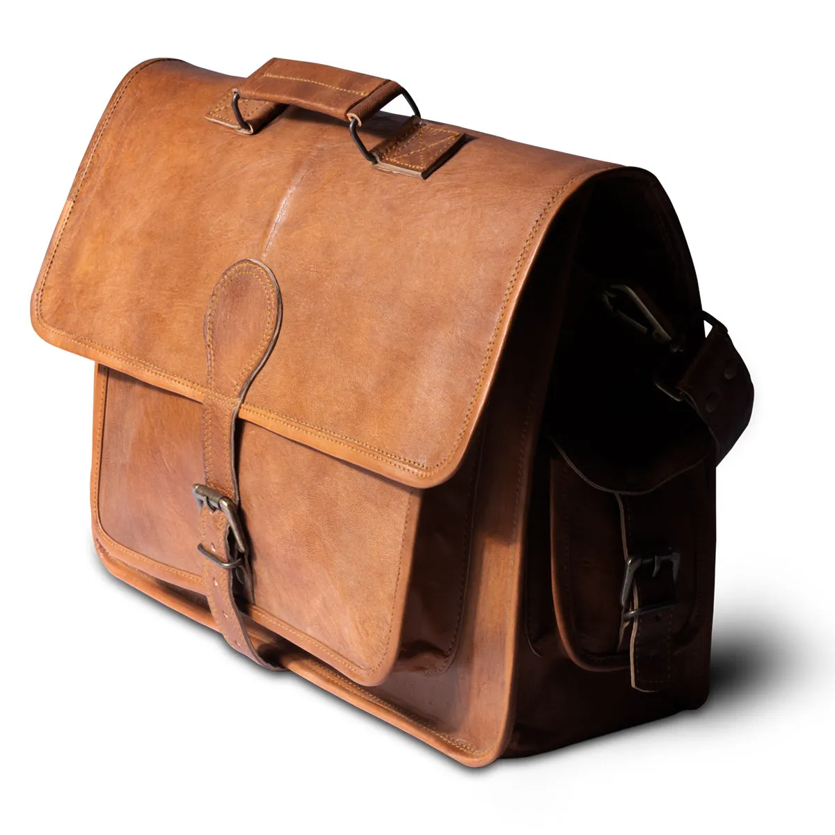 Retro Box Leather Messenger Bag
