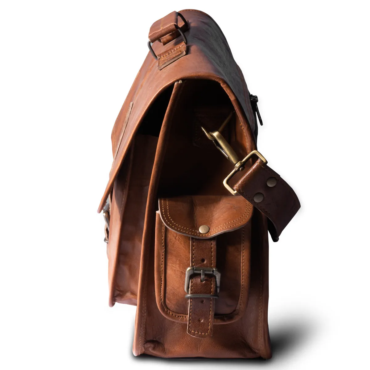 Retro Box Leather Messenger Bag