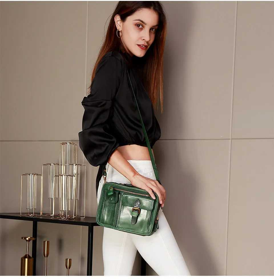 Retro Jungle Crossbody Bag Shoulder Bag for Women, Leather, One Size