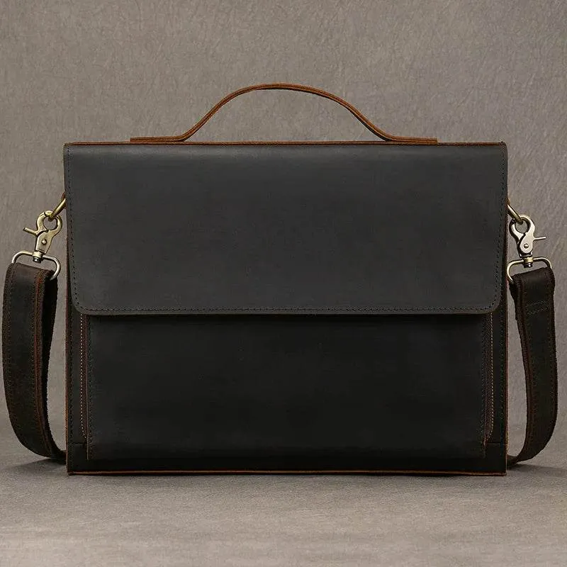 Retro Leather Shoulder Bag Men's Casual Vertical Sling