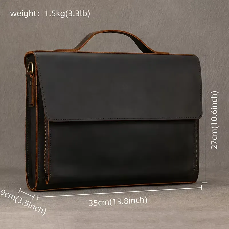 Retro Leather Shoulder Bag Men's Casual Vertical Sling