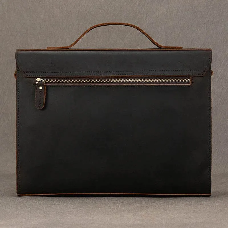 Retro Leather Shoulder Bag Men's Casual Vertical Sling