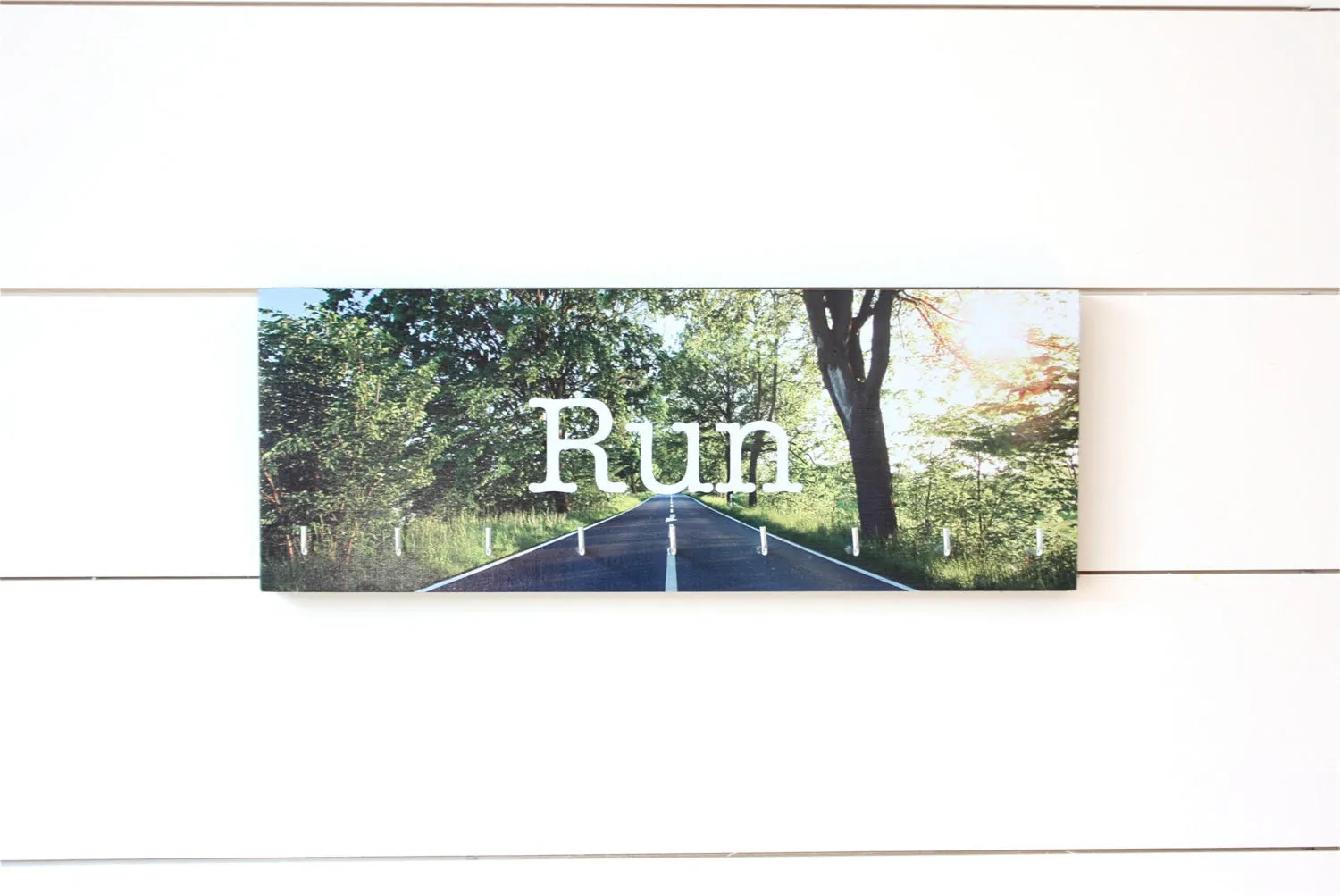 Run Medal Holder - Full Color Photo Road Sun Shining Medium