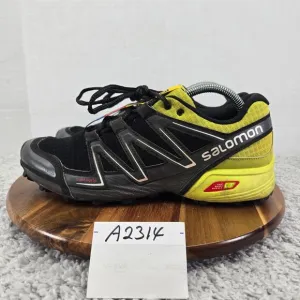 Salomon Speedcross Vario Black Neon Yellow Athletic Trail Running Shoe Mens 9.5