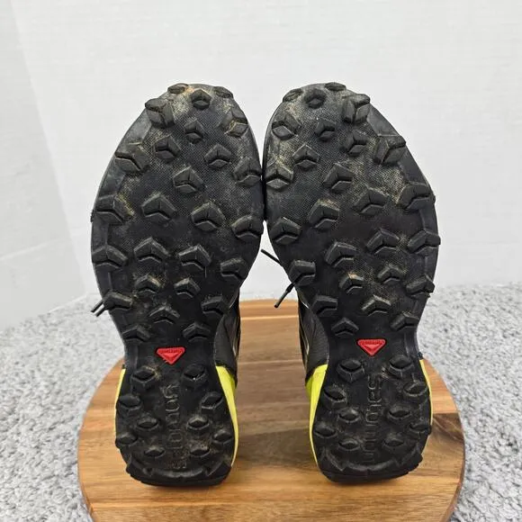 Salomon Speedcross Vario Black Neon Yellow Athletic Trail Running Shoe Mens 9.5