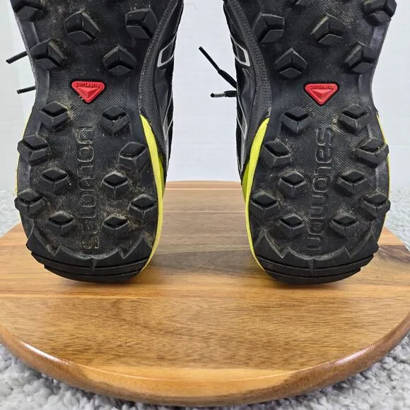 Salomon Speedcross Vario Black Neon Yellow Athletic Trail Running Shoe Mens 9.5