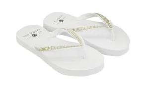 Samba Sol Kid's Crystal Collection Flip Flops - Iridescent White