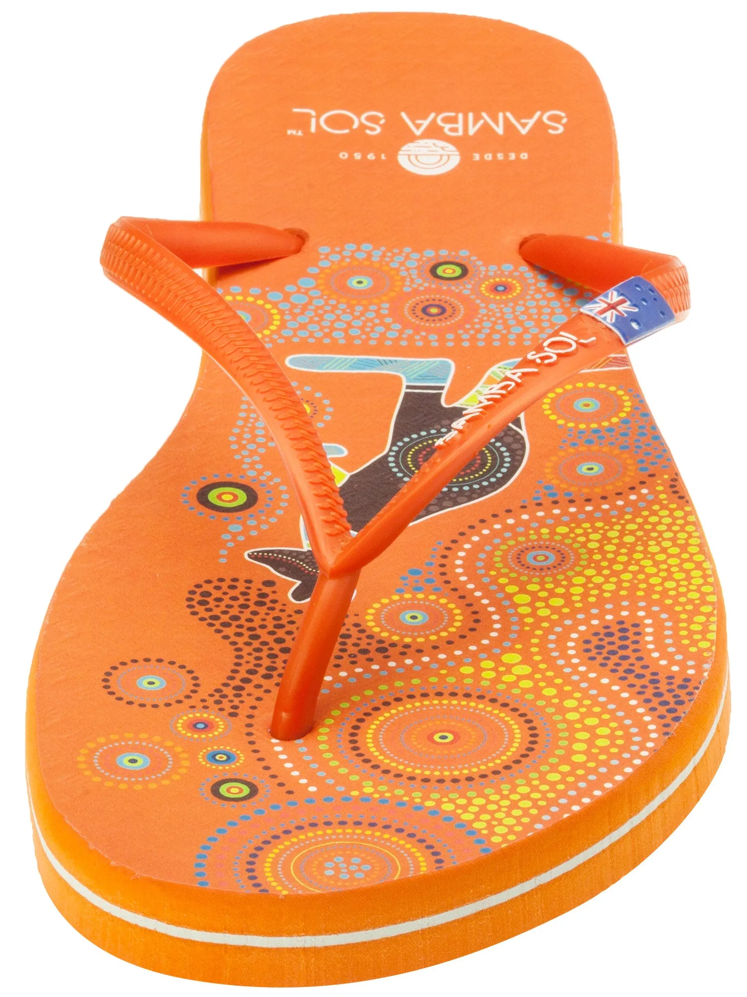 Samba Sol Women's Countries Collection Flip Flops - Australia Orange