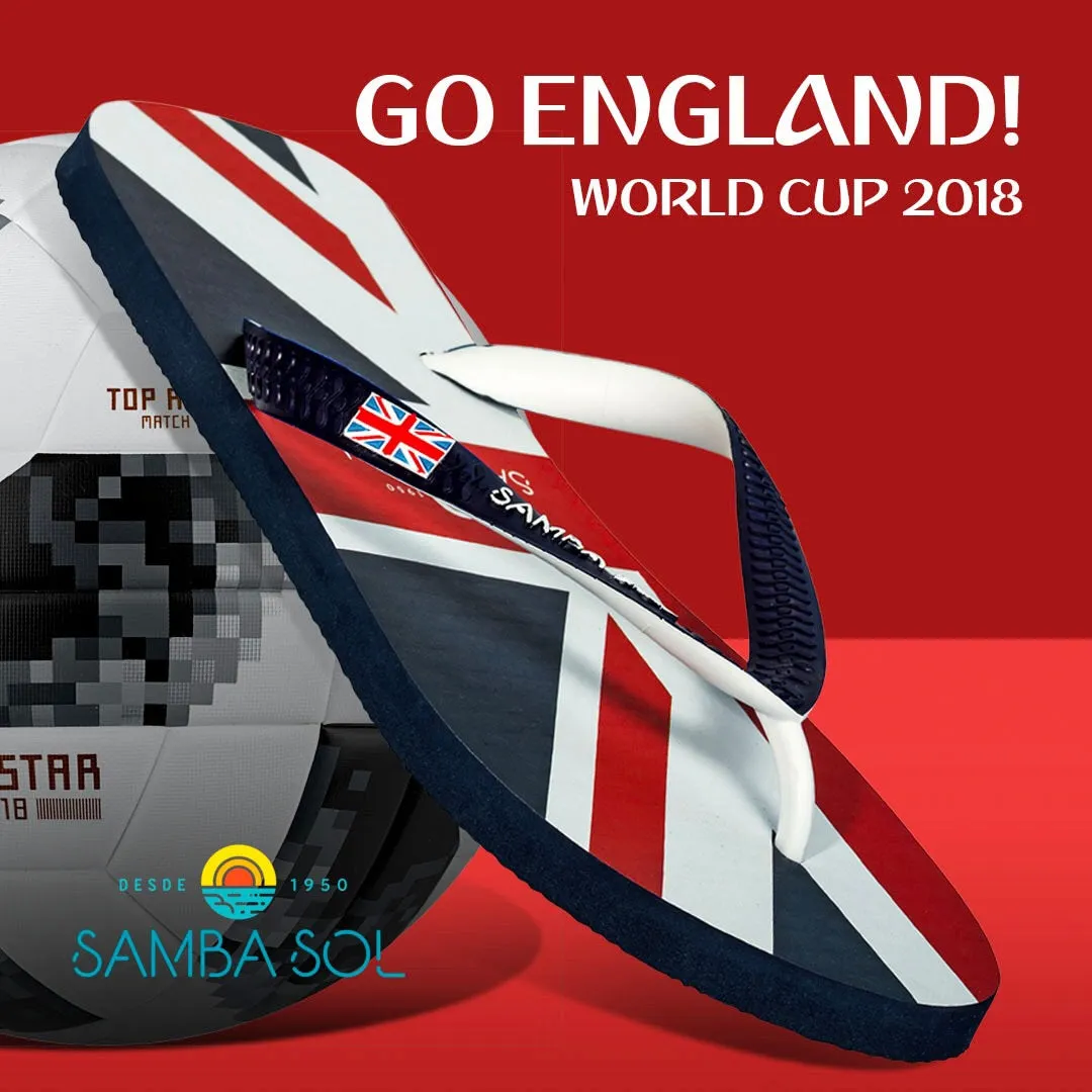 Samba Sol Women's Countries Collection Flip Flops - England
