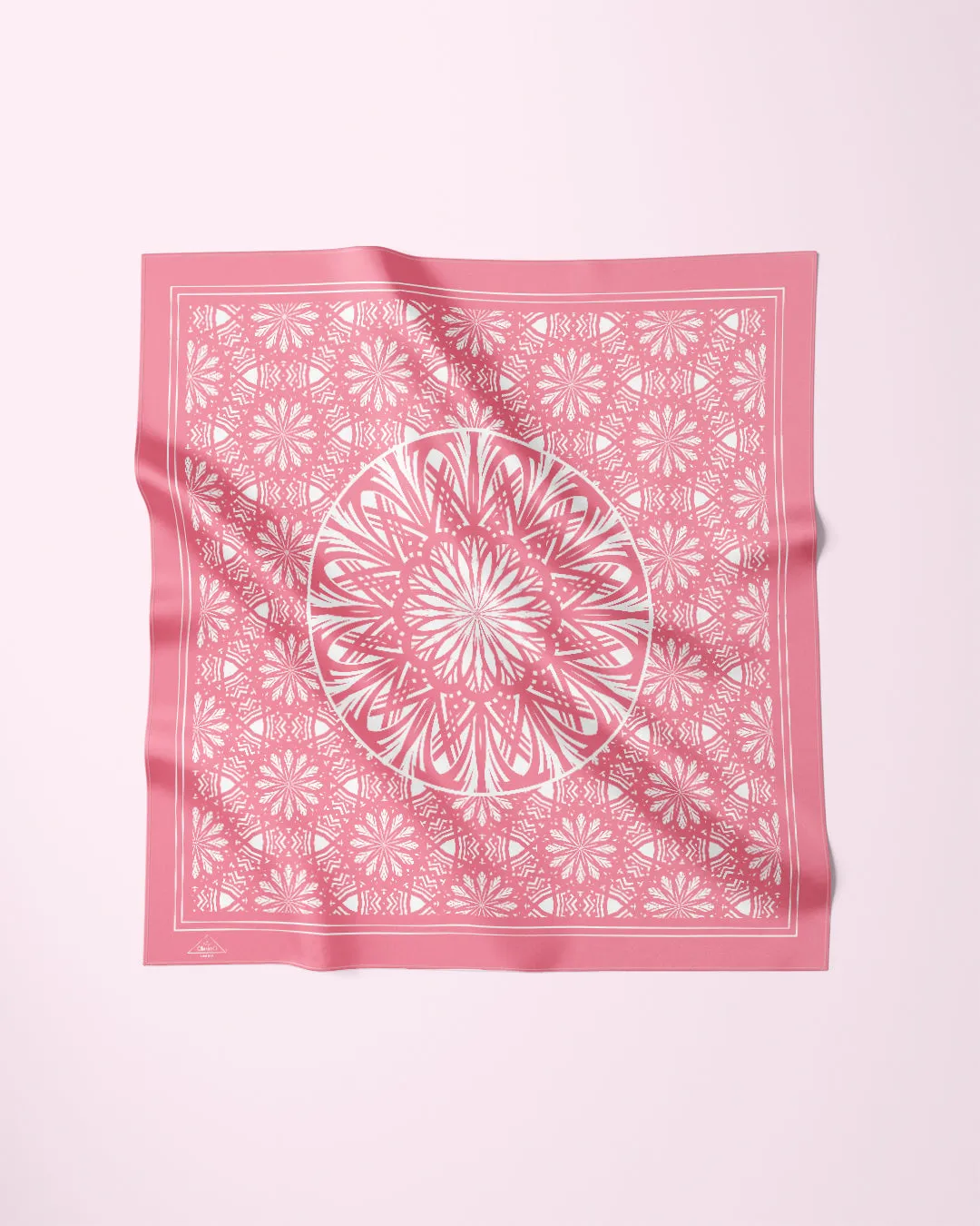SERENITY CANDY PINK Mandala Designer 100% Silk Scarf