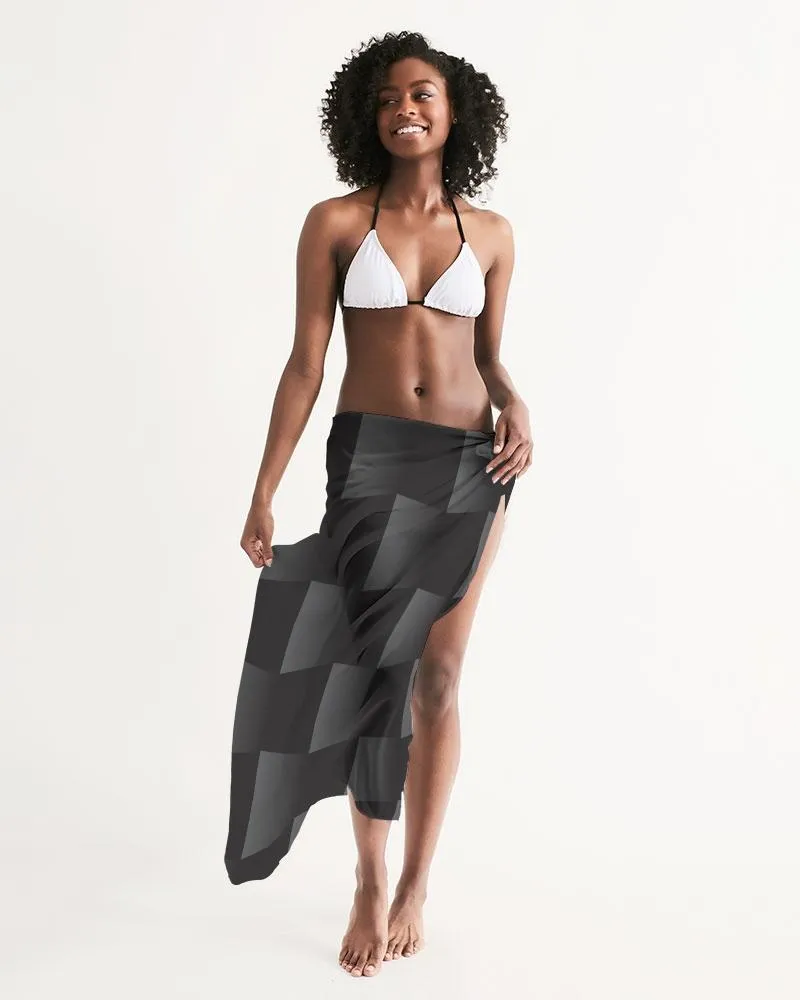 Sheer Black Squared Swimsuit Cover Up
