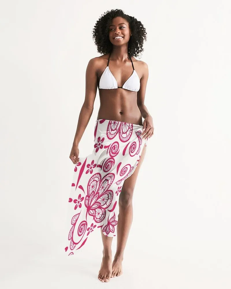 Sheer Lace Red Style Swimsuit Cover Up