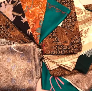 Silk and Batik hand painted scarves