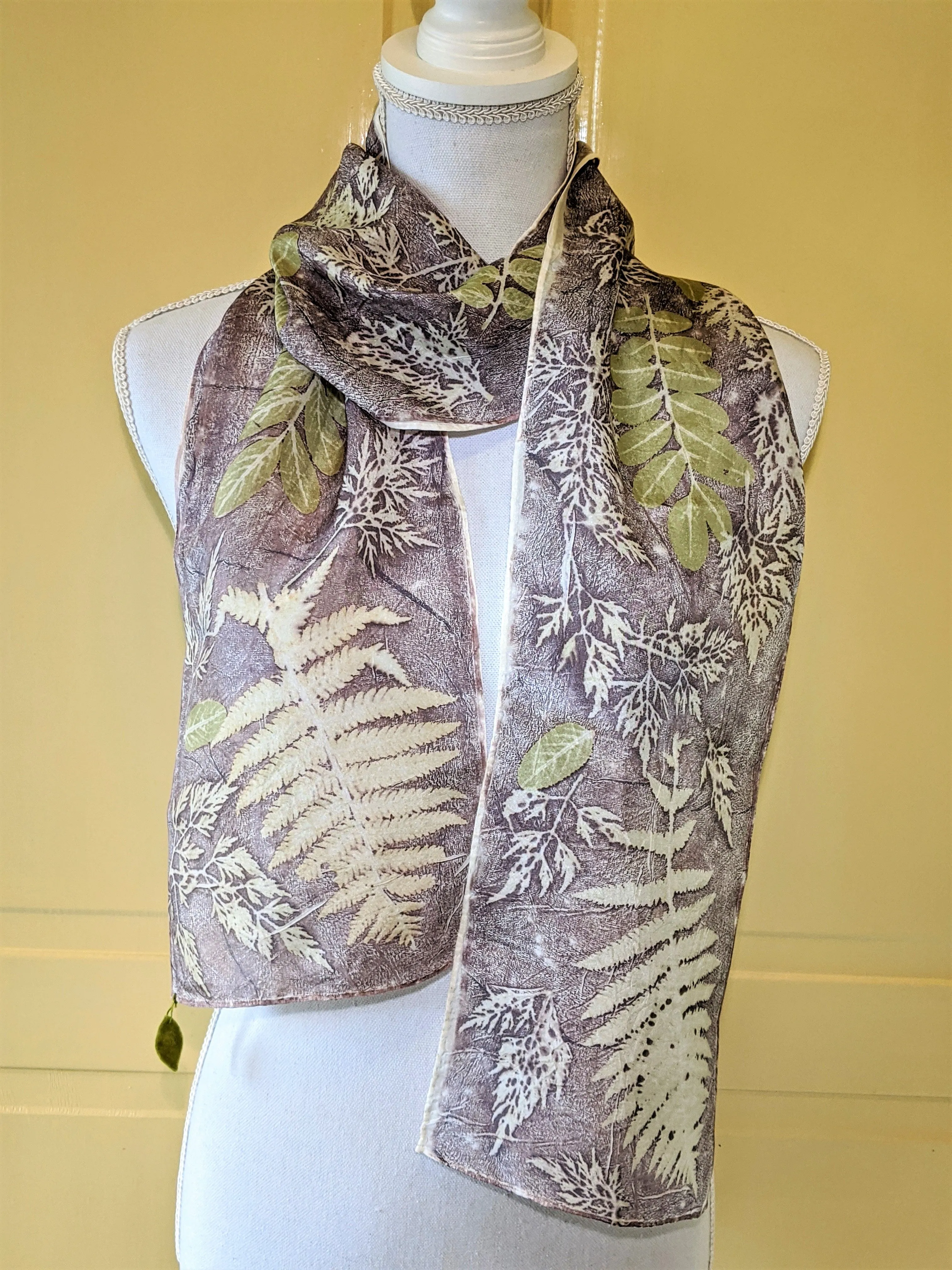 Silk Habotai Eco-Printed Scarf