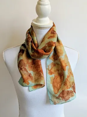 Silk Habotai Indigo dyed & Onion Printed