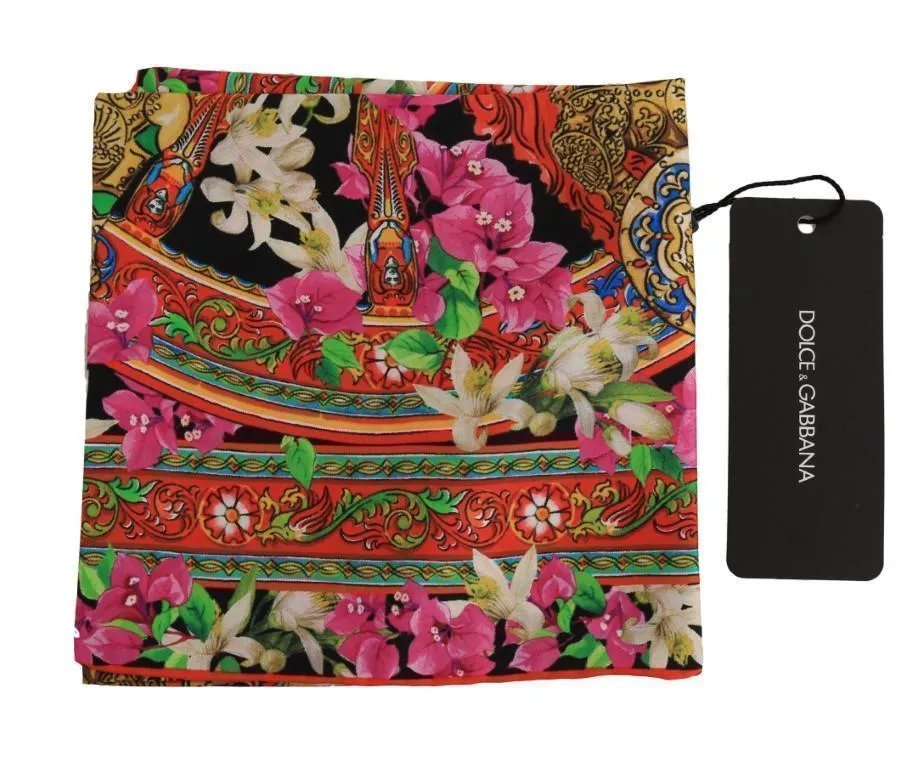 Silk Multicolor Knight Floral Scarf