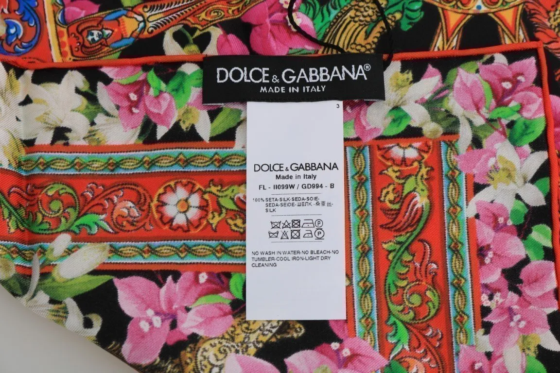Silk Multicolor Knight Floral Scarf