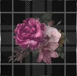 Silk Scarf Wrap Or Shawl Tartan Floral
