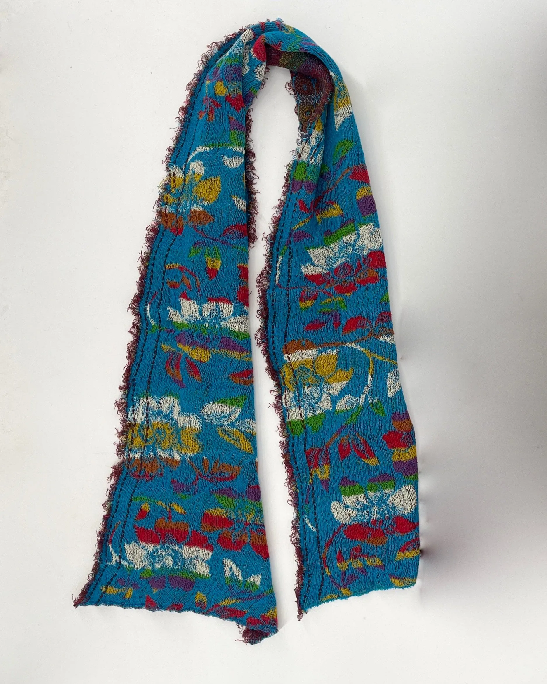 Small Cotton Scarf with Floral Pattern