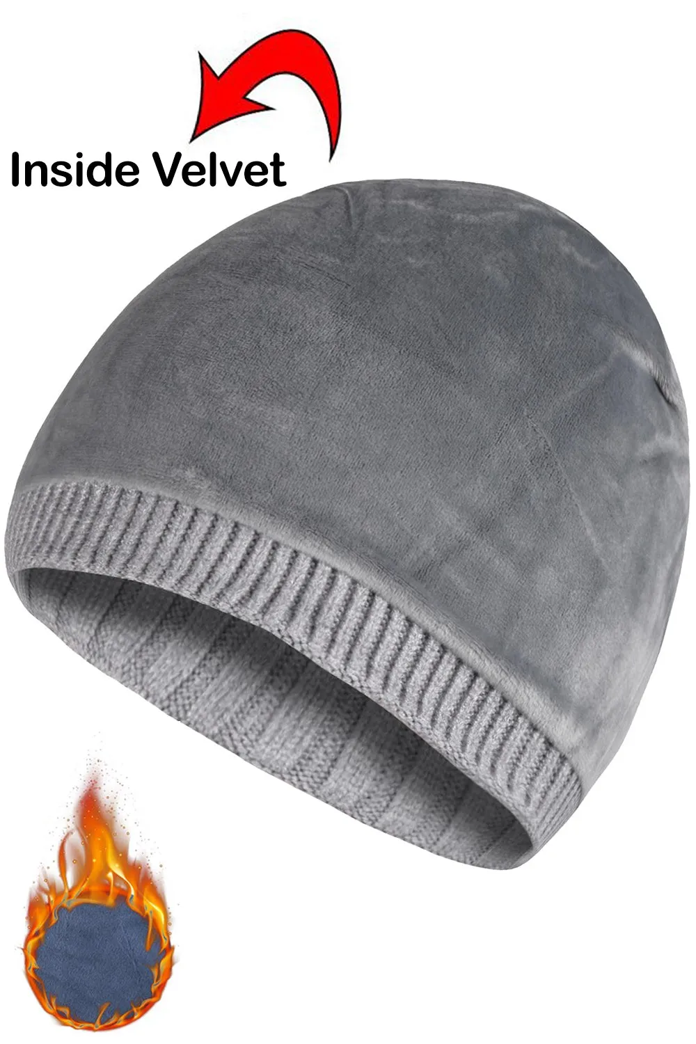 Soft Velvet Strechable Beanie Cap