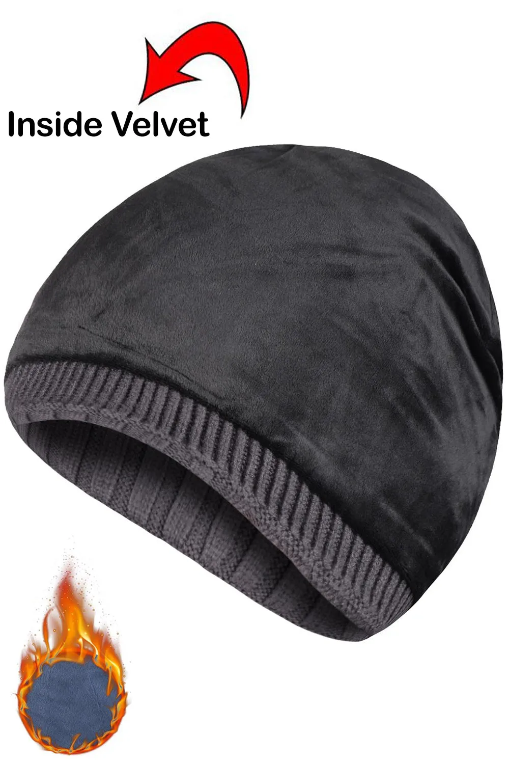 Soft Velvet Strechable Beanie Cap