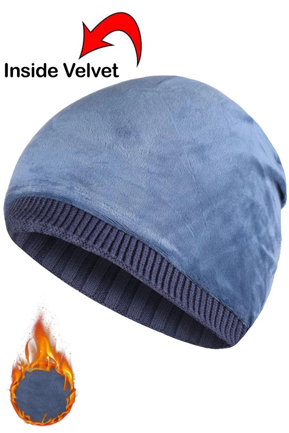 Soft Velvet Strechable Beanie Cap